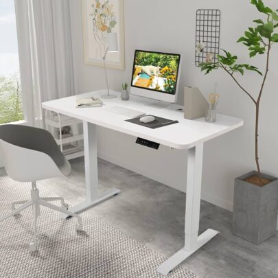 120cm white electric standing desk