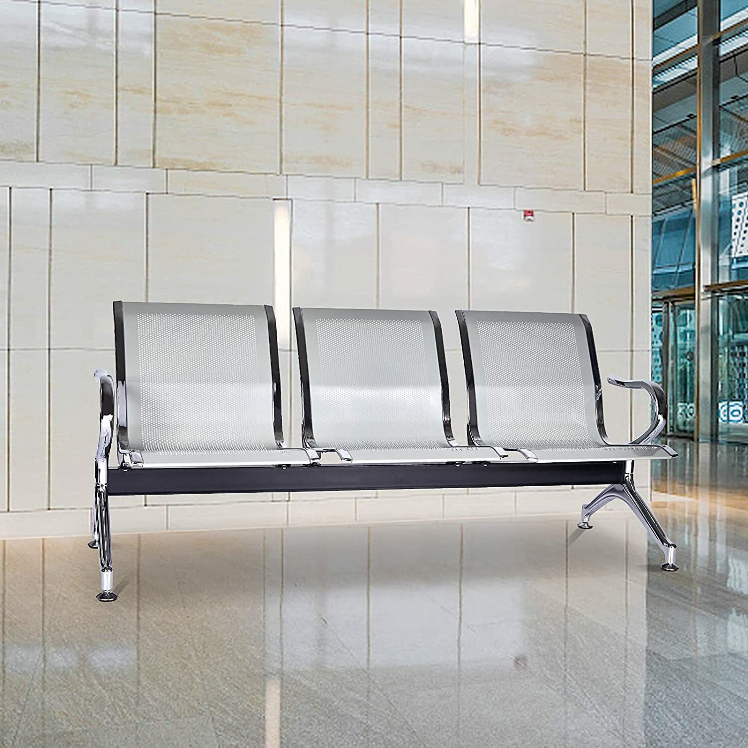 3-link steel waiting bench - Image 2