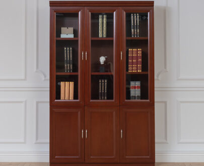 3-door wooden office filing cabinet