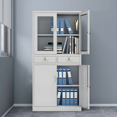 2-door half glass cabinet