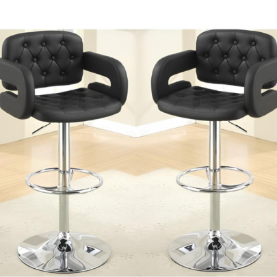 Black Puffy Counter Stool